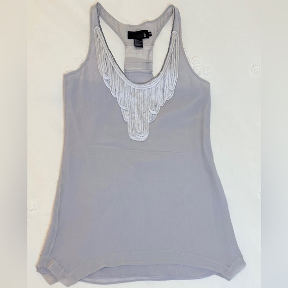 Vintage Isabel Lu Crepe Slip Mini Dress - Silver - M - Picture 4 of 10